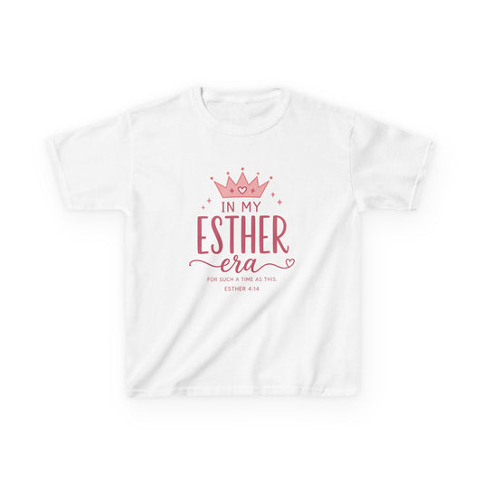 Kids Tee - "In My Esther Era" Pink Crown Christian Girls T-Shirt