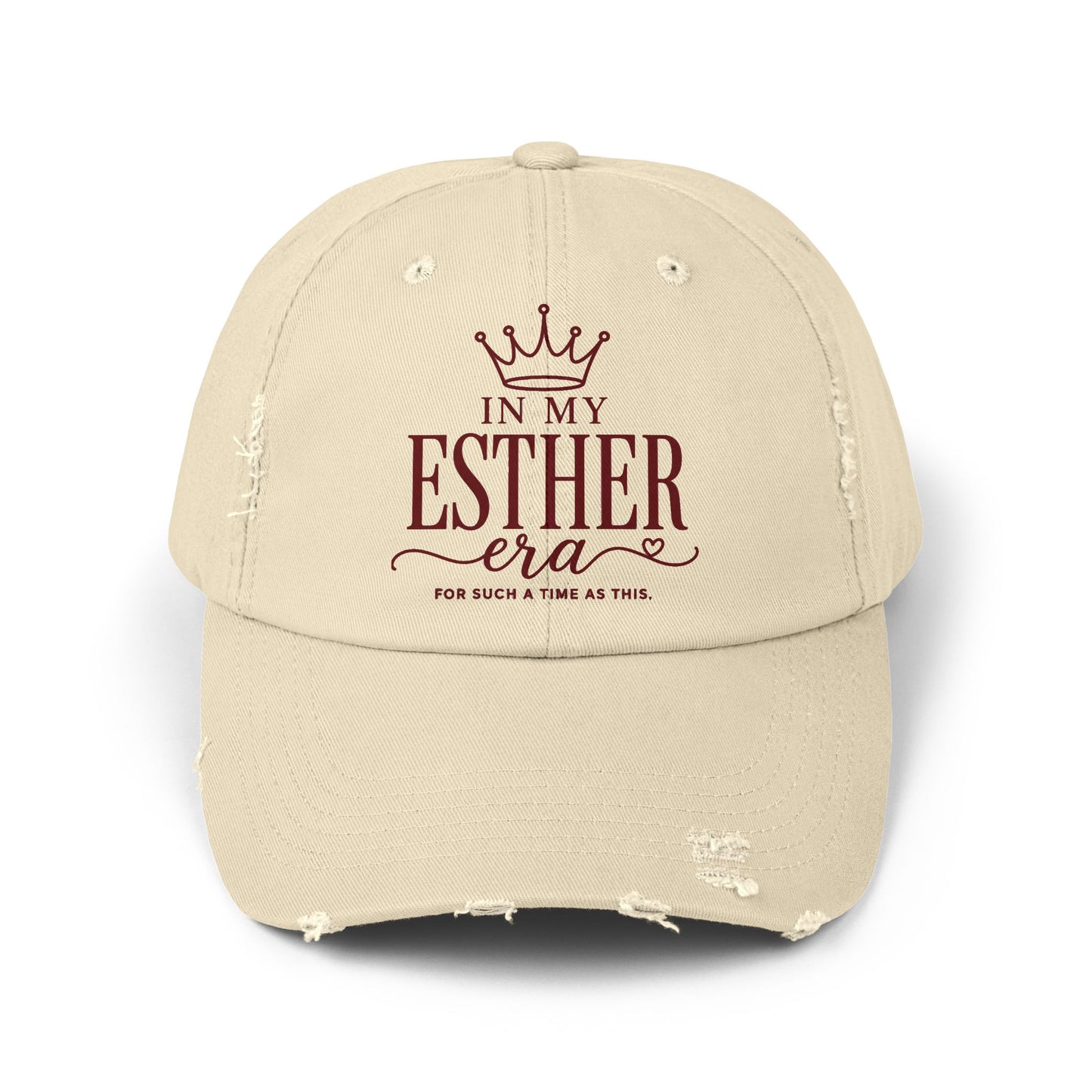 Distressed Cap — "In My Esther Era" Crown Script Hat