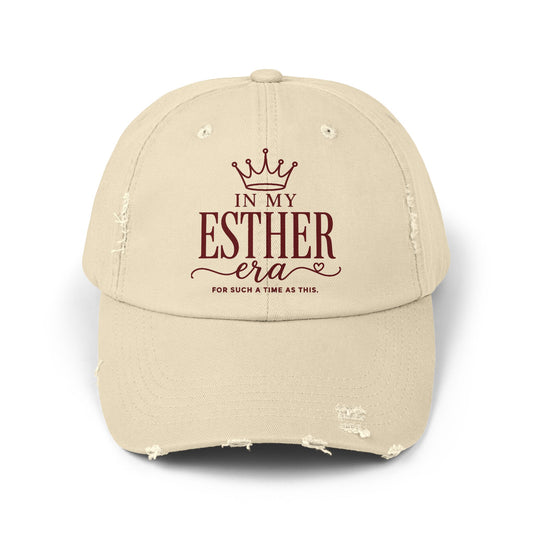 Distressed Cap — "In My Esther Era" Crown Script Hat